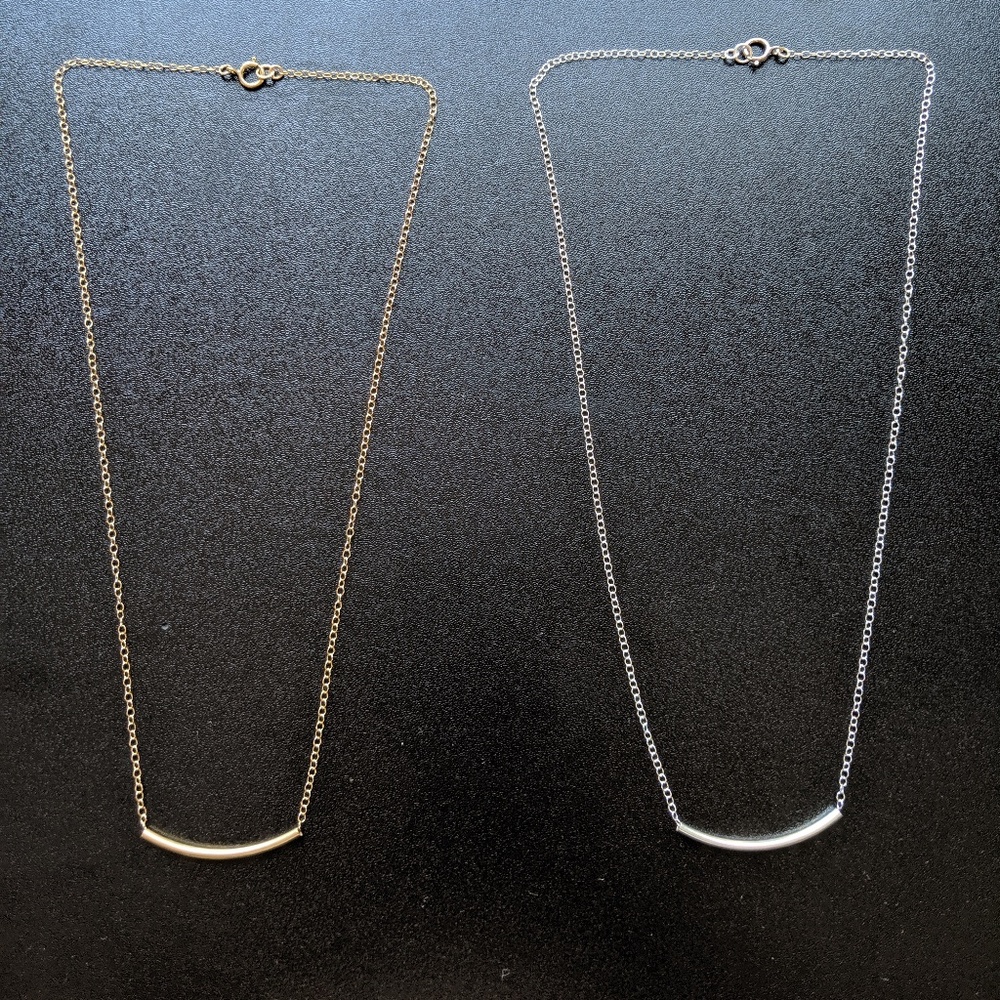 Delicate bar necklace- Gold or Silver